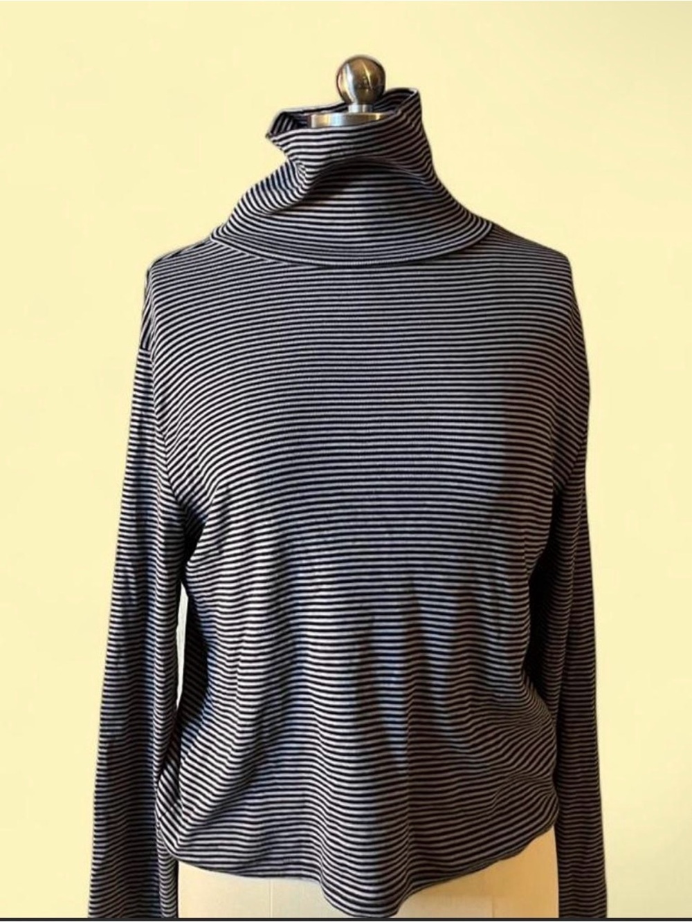 No Boundaries Black White Striped Turtleneck Layering Top Preppy Y2K